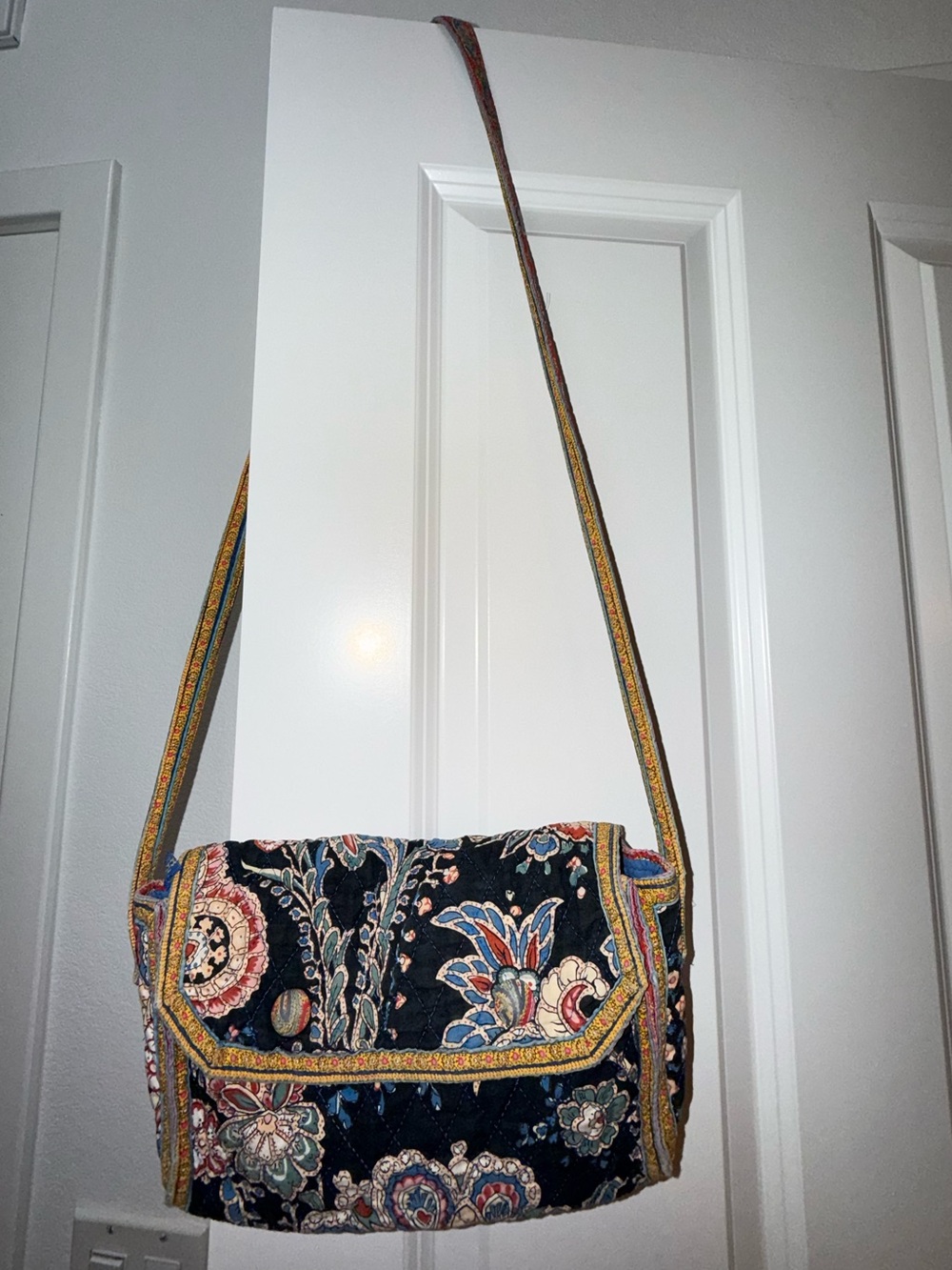 Vintage Valdrome Navy Paisley Crossbody Bag